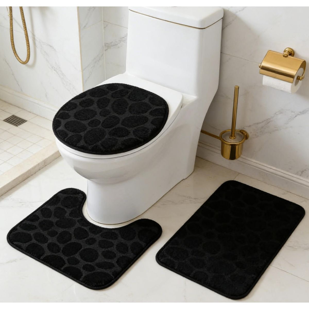 ATURE - Set De 3 Alfombras Antideslizante De Microfibra Para Baño