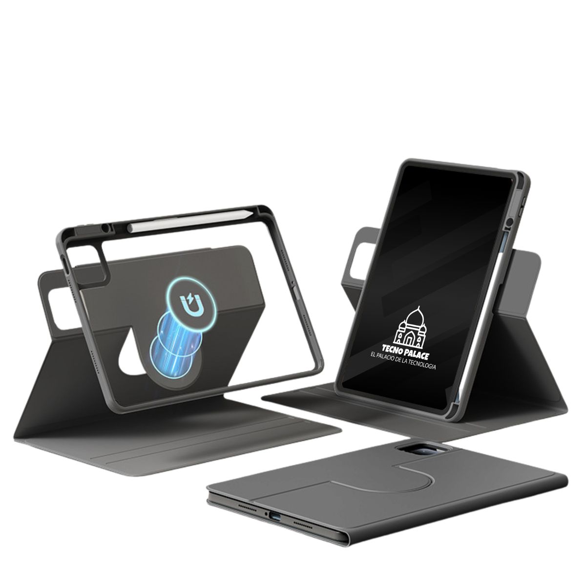 TECNOPALACE - Funda Libro Rotativa 360 Para iPad A16 (11Gen) / 10 Gen - Negro