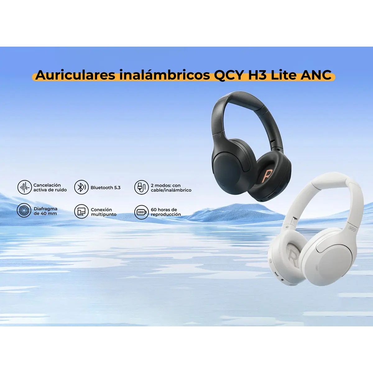 GENERICO - Auriculares Bluetooth 5.3 Diadema Plegables Color Negro Labg