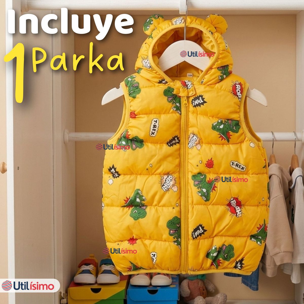 JUMP KIDS - Parka Con Capucha Sin Manga Bebe Niño Infantil