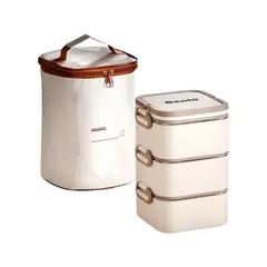 LUBABYCAS - Lonchera Fiambrera Calentadora Y Bolso Térmico