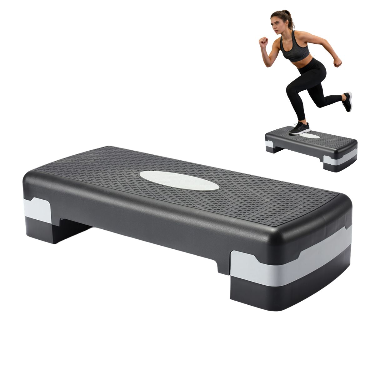 ATURE - Step Aeróbico Ajustable Dos Niveles Antideslizante Negro
