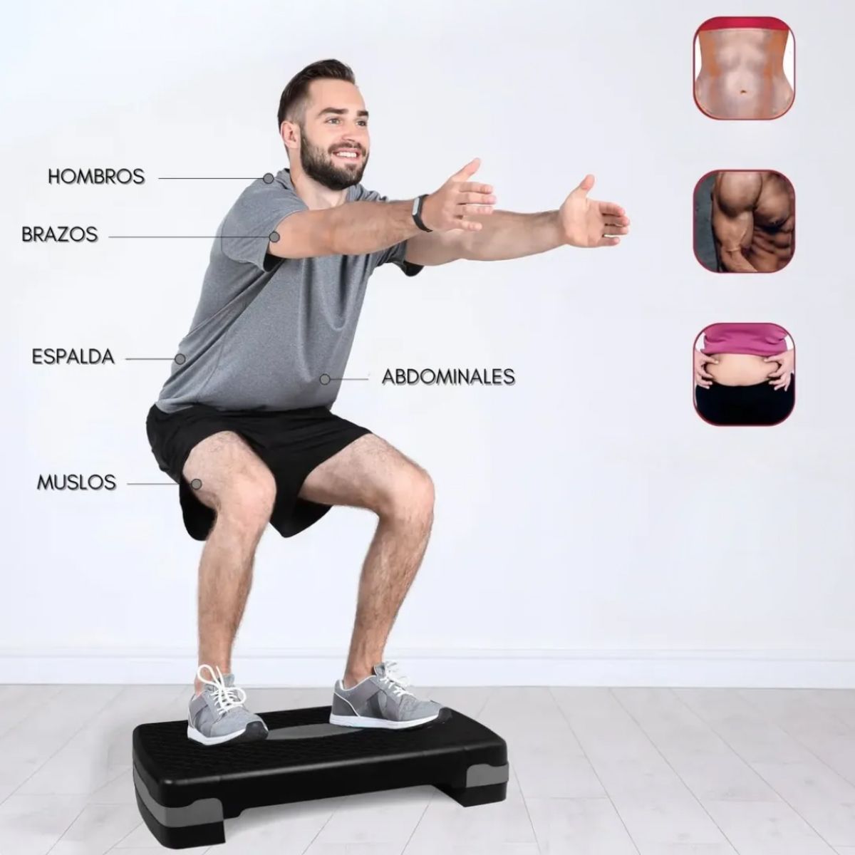 ATURE - Step Aeróbico Ajustable Dos Niveles Antideslizante Negro