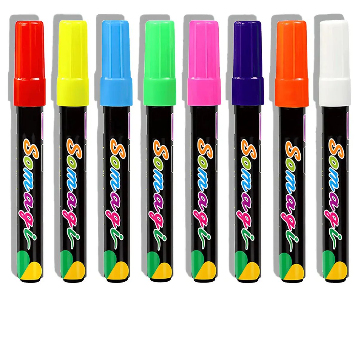 GENERICO - Marcadores Tiza Líquida 8 Colores Pizarra Fluorescente Punta 7mm Borrable