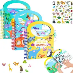 UMEXUS - Pack 3 Libro Mágico Para Niños Reutilizable Para Pintar Agua