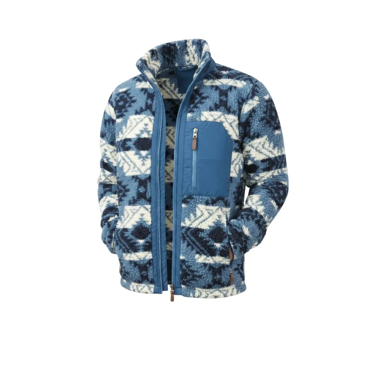 BLUE MOUNTAIN - Polerón Sherpa Polar con Cierre y Capucha Anti Frost
