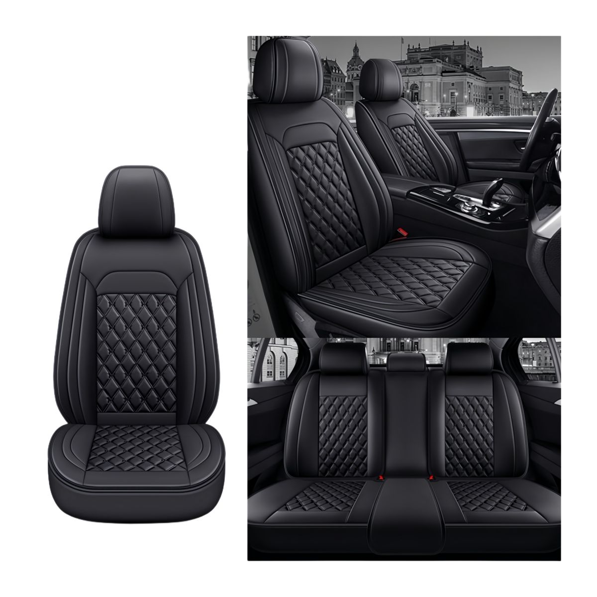VIDA BUENAS - Set Completo De Funda Cubre Asiento Eco-cuero Auto