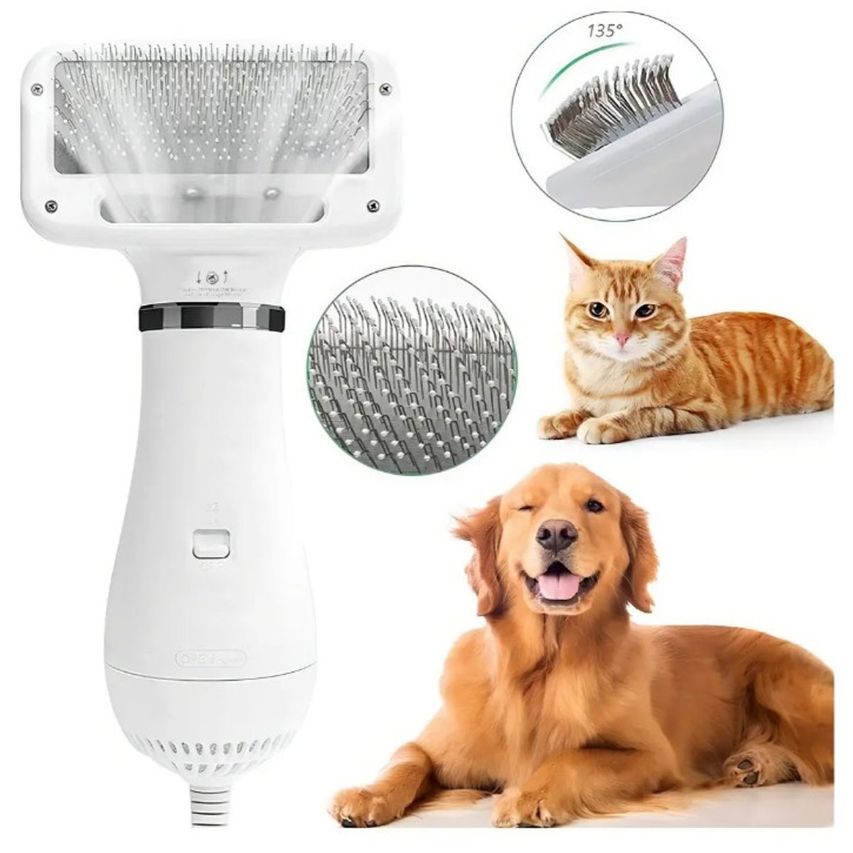 OEM - Cepillo Removedor de Pelo para Mascotas 2 en 1 Perros y Gatos