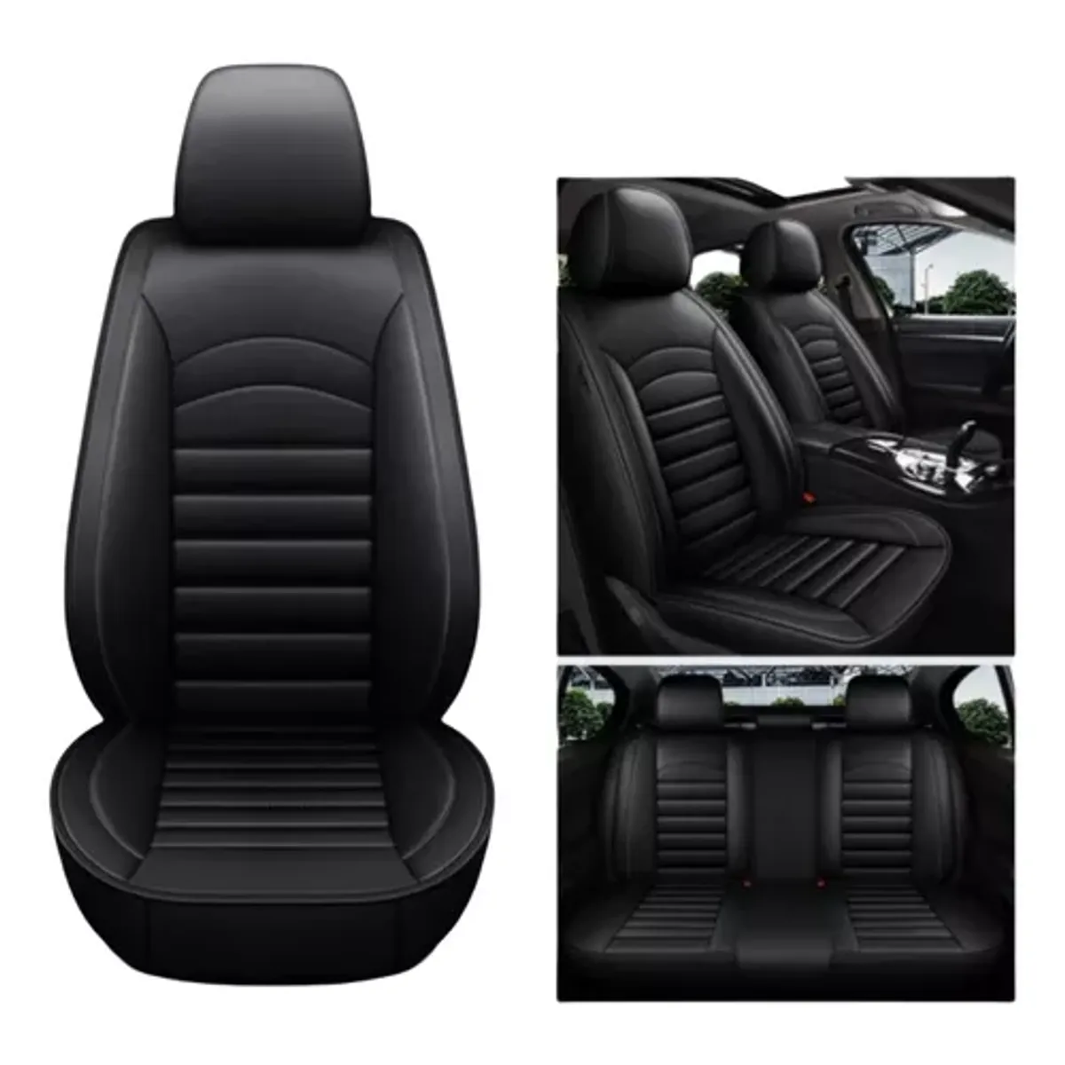 VIDA BUENAS - Kit Funda Cubre Asiento Cuero Completo Auto Premium Luxury