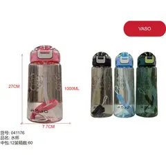 GENERICO - Botella de agua (COLORES VARIADOS DISEÑO COLMENA - 27CM *7.7CM -1000ML) 41176