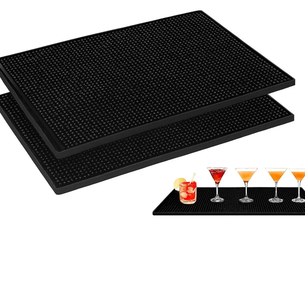 GENERICO - Pack 2 Goma Barra Tapete Escurridor Posavasos Barman 46x31cm