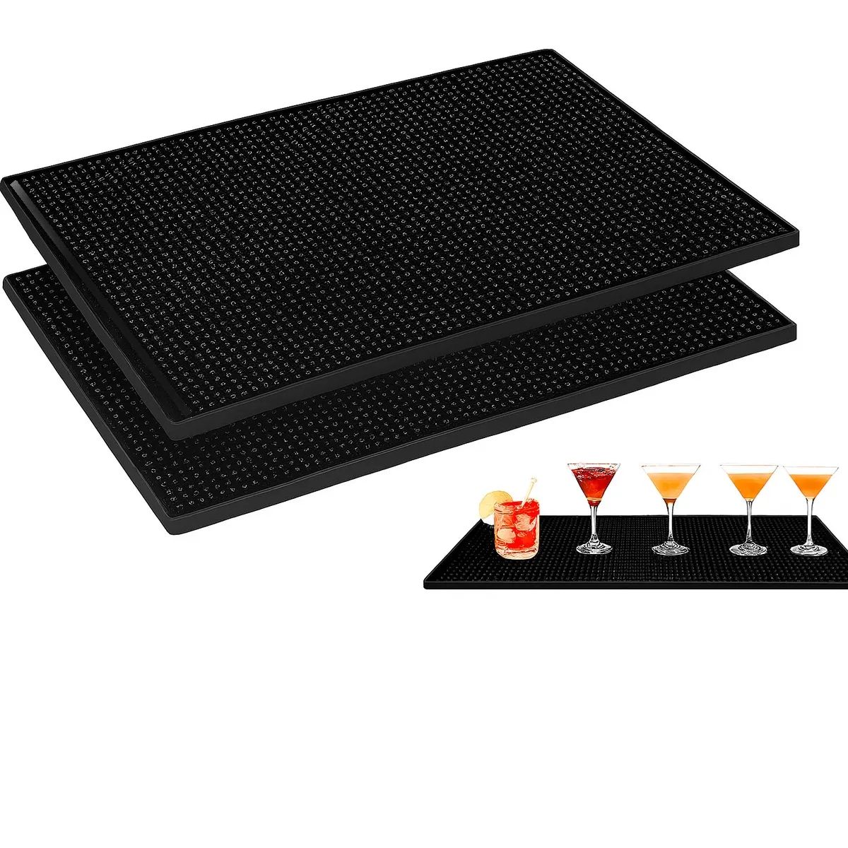 GENERICO - Pack 2 Goma Barra Tapete Escurridor Posavasos Barman 46x31cm
