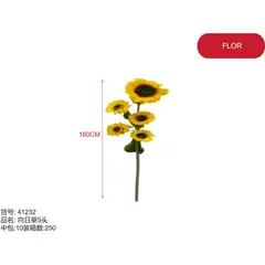 GENERICO - Girasol artificial (5 GIRASOLES - 160CM) 41232