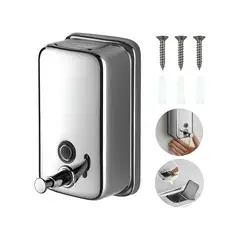GENERICO - Dispensador Jabon Liquido Manual Jabonera Acero Baño 500ml Labg