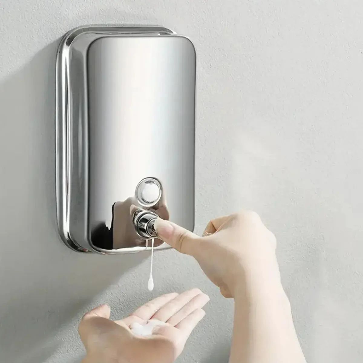 GENERICO - Dispensador Jabon Liquido Manual Jabonera Acero Baño 500ml Labg