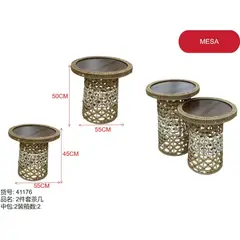 GENERICO - Set mesas (BASE TEJIDA - CIRCULAR) 41176