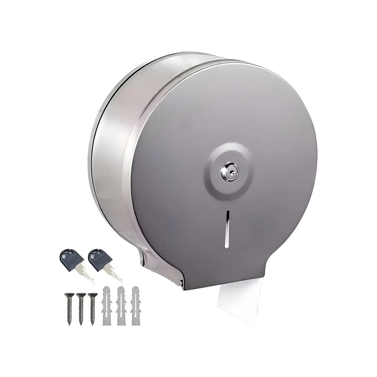GENERICO - Dispensador De Papel Higiénico Acero Inoxidable Con Llave Labg