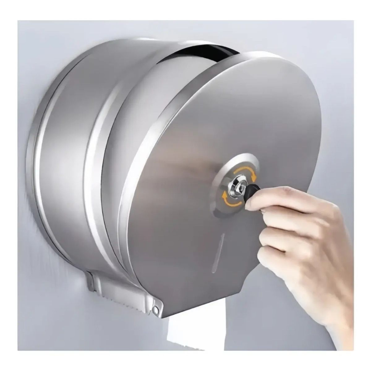 GENERICO - Dispensador De Papel Higiénico Acero Inoxidable Con Llave Labg