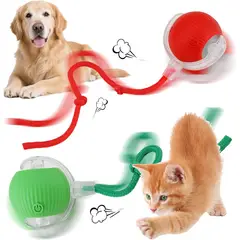 KUANGYE - 2Pcs Juguetes Interactivos Pelotas Eléctricas Perros Y Gatos,Pelota Perro con 3 Modos de Luz