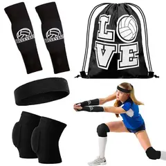 UMEXUS - Set Protección Voleibol Rodilleras Manguitos Cinta Bolsa Talla M