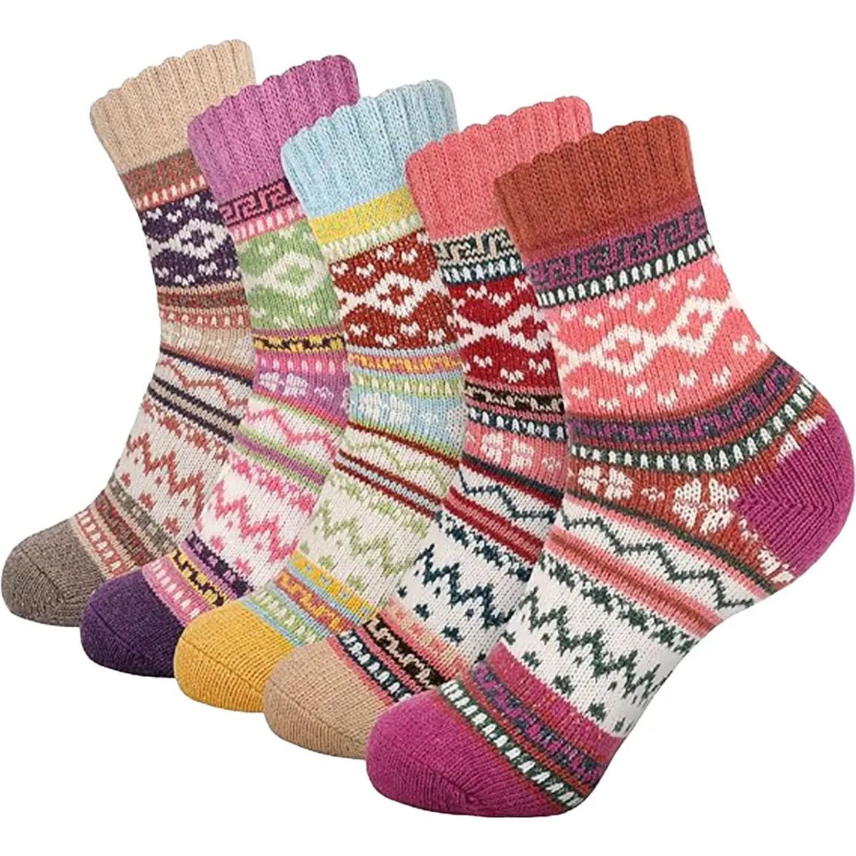 EINICIO - 5 Pares Calcetines De Lana Para Mujer Inviernos Regalos