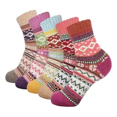 EINICIO - 5 Pares Calcetines De Lana Para Mujer Inviernos Regalos