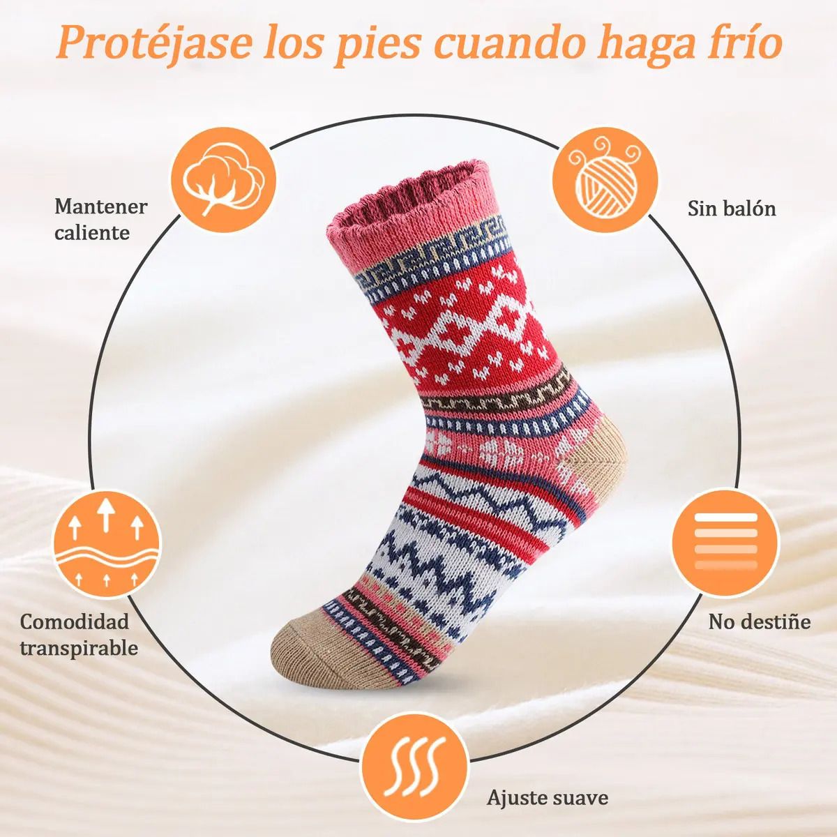 EINICIO - 5 Pares Calcetines De Lana Para Mujer Inviernos Regalos