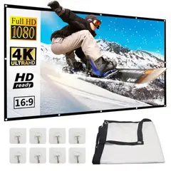 GENERICO - 120 Pulgadas Pantalla Para Proyector 4K Plegable Portátil Tela Pantalla Proyector Cortina Proyeccion