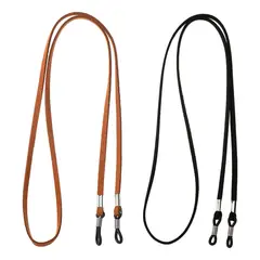 KUANGYE - Sujetador De Lentes Gafas Amarras Strap Cuero Ajustable Set 2 Piezas