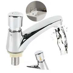 GENERICO - Llave Temporizada Lavamanos Lavatorio Cromada Inoxidable
