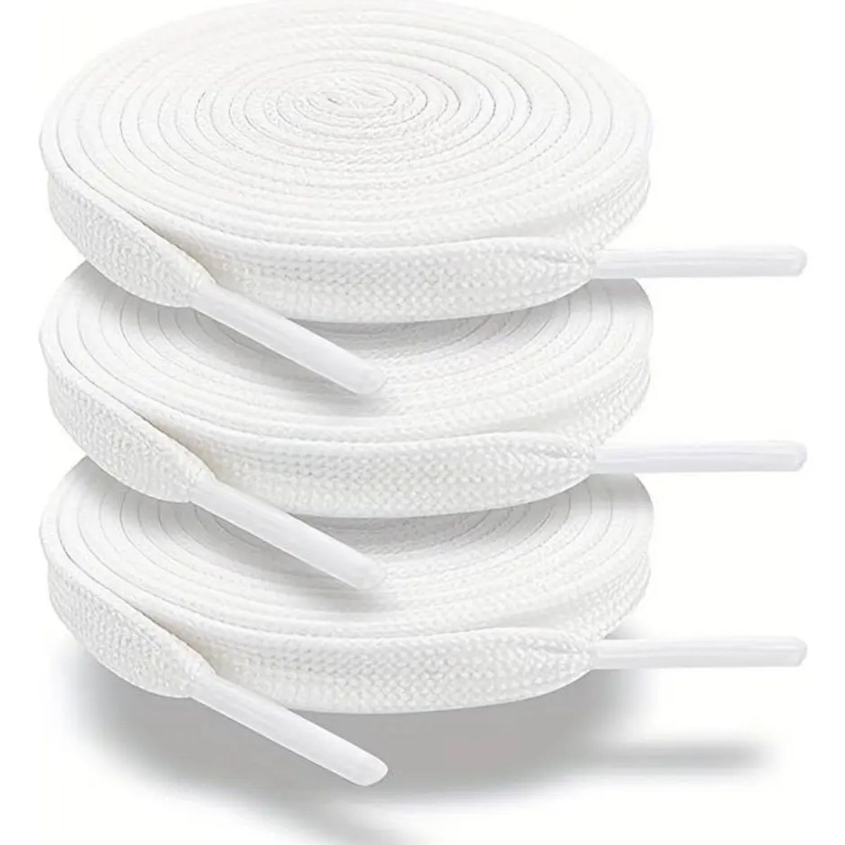 KUANGYE - Pack 3 Pares De Cordones De Zapatilla Blanco