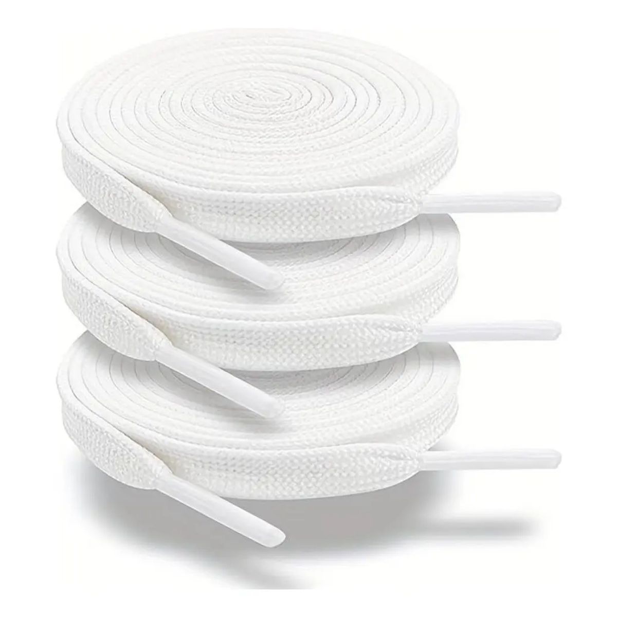 KUANGYE - Pack 3 Pares De Cordones De Zapatilla Blanco