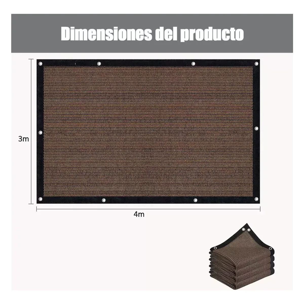 GENERICO - 3x4m Lona De Malla De Sombra Red Bloqu Tasa De Sombreado 95%