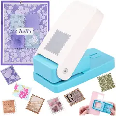 KUANGYE - Perforadora estampilla para manualidades papel 2,5×2,1cm,perforadora de sellos postales