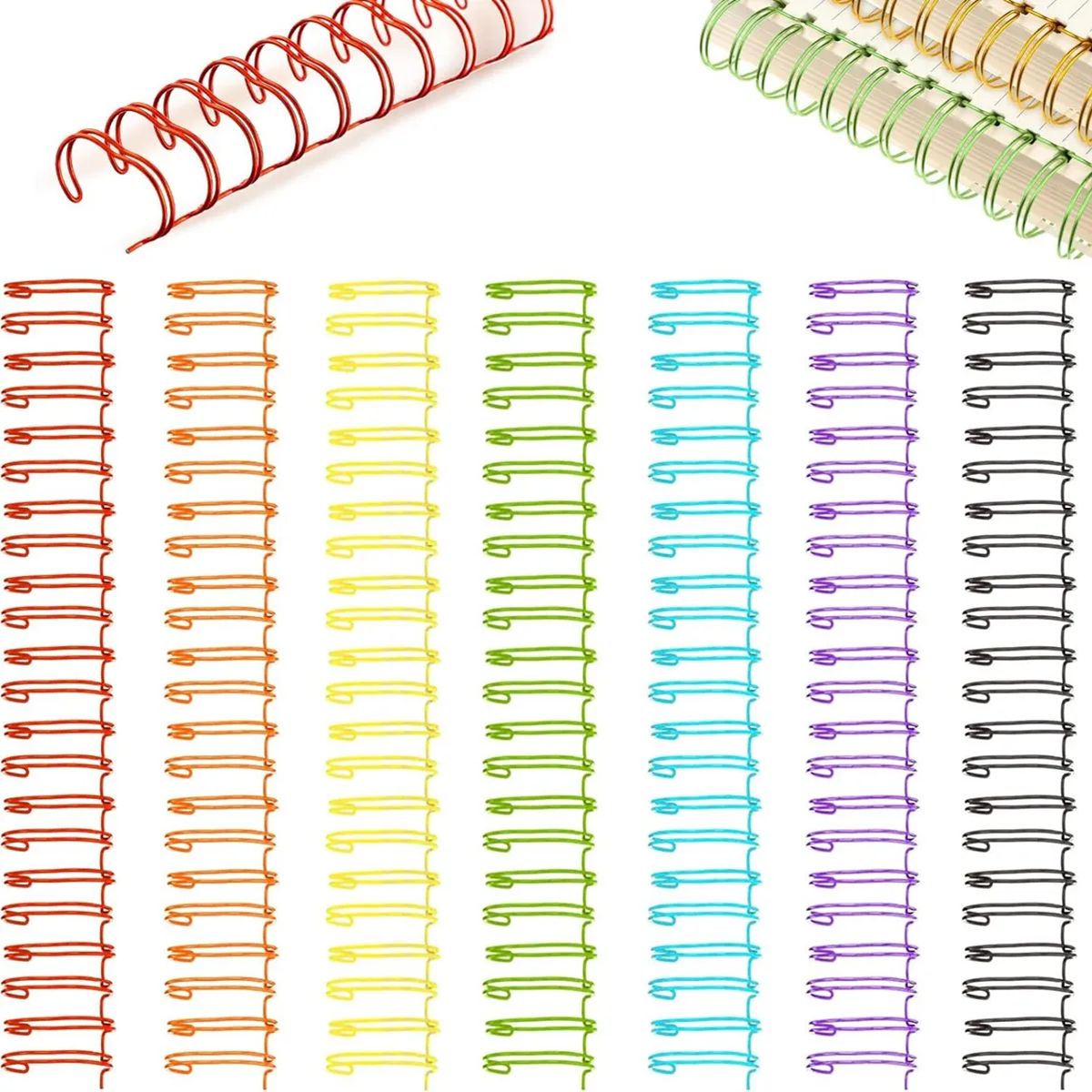 GENERICO - Mix Colores Espirales Metálicos 19mm 3/4 Doble Cero 40 Unid