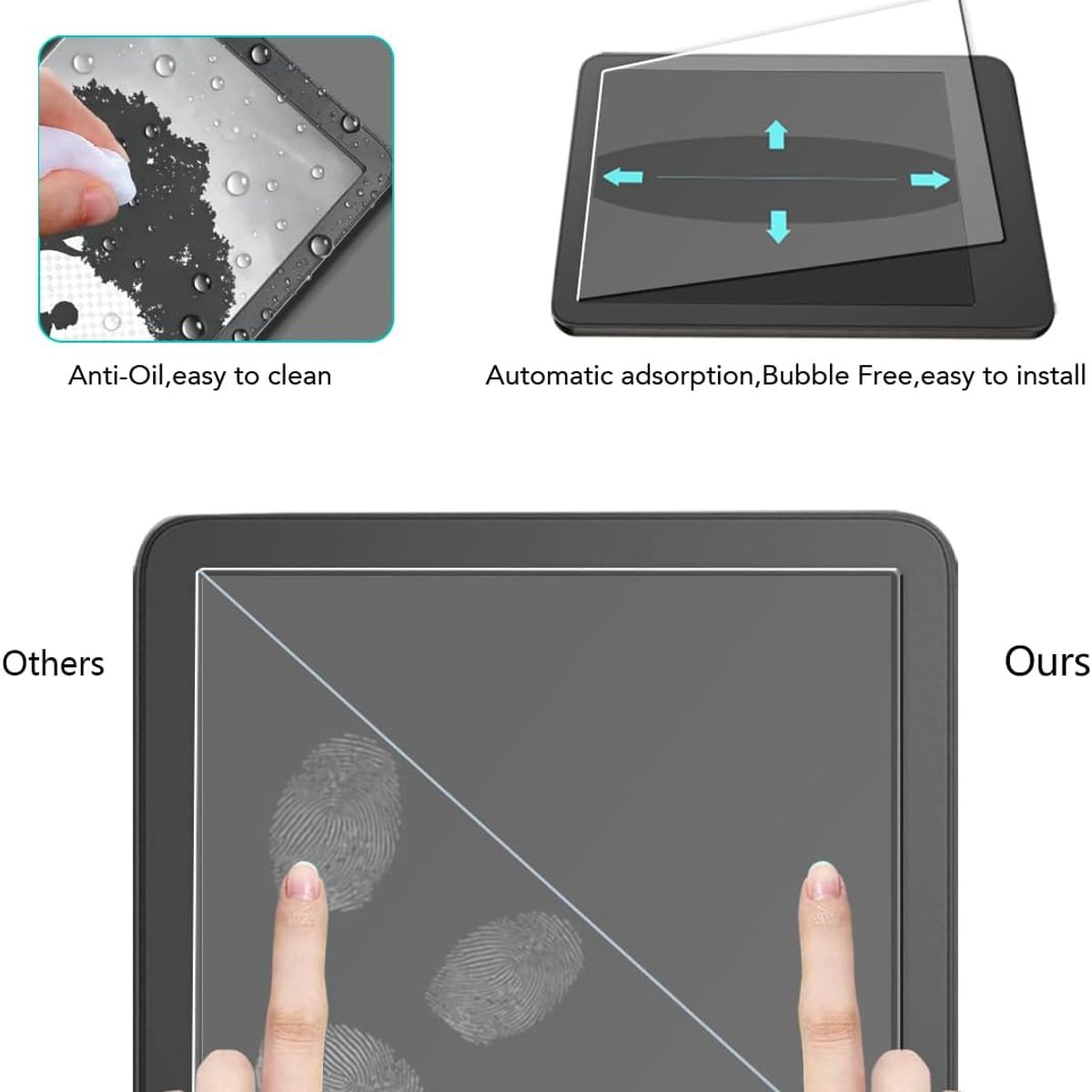 KUANGYE - Funda Acrilica + Mica Compatible Con Kindle Paperwhite 2024 12va Gen 7pul