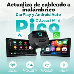 OTTOCAST - Adaptador CarPlay y Android Auto Inalámbrico, Wi-Fi 6 y BT 5.4 Diseño Compacto