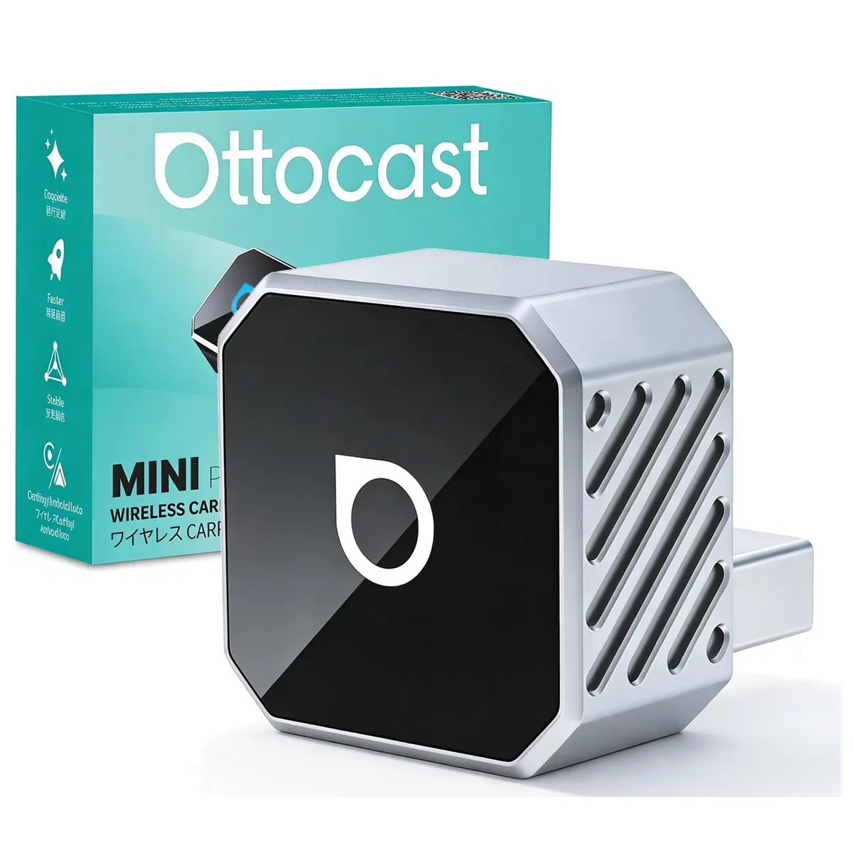 OTTOCAST - OTTOCAST Adaptador 2 en 1 Inalámbrico CarPlay y Android Auto WiFi 5GHz USB AC