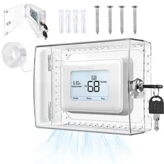 KUANGYE - Caja Protector Termostato Transparente Universal Cobertor Con Llave Para Termostatos En La Pared