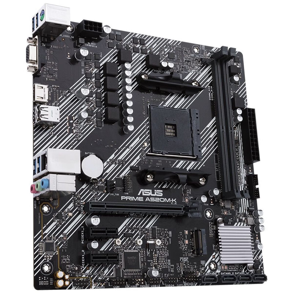 ASUS - Placa Madre PRIME A520M-K, Compatible con CPU 55005600 AMD A520Socket AM4