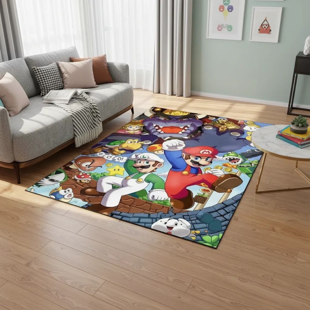 GENERICO - Alfombra Infantil Premium - Diseño Super Mario Bros 120x170 cm GBA