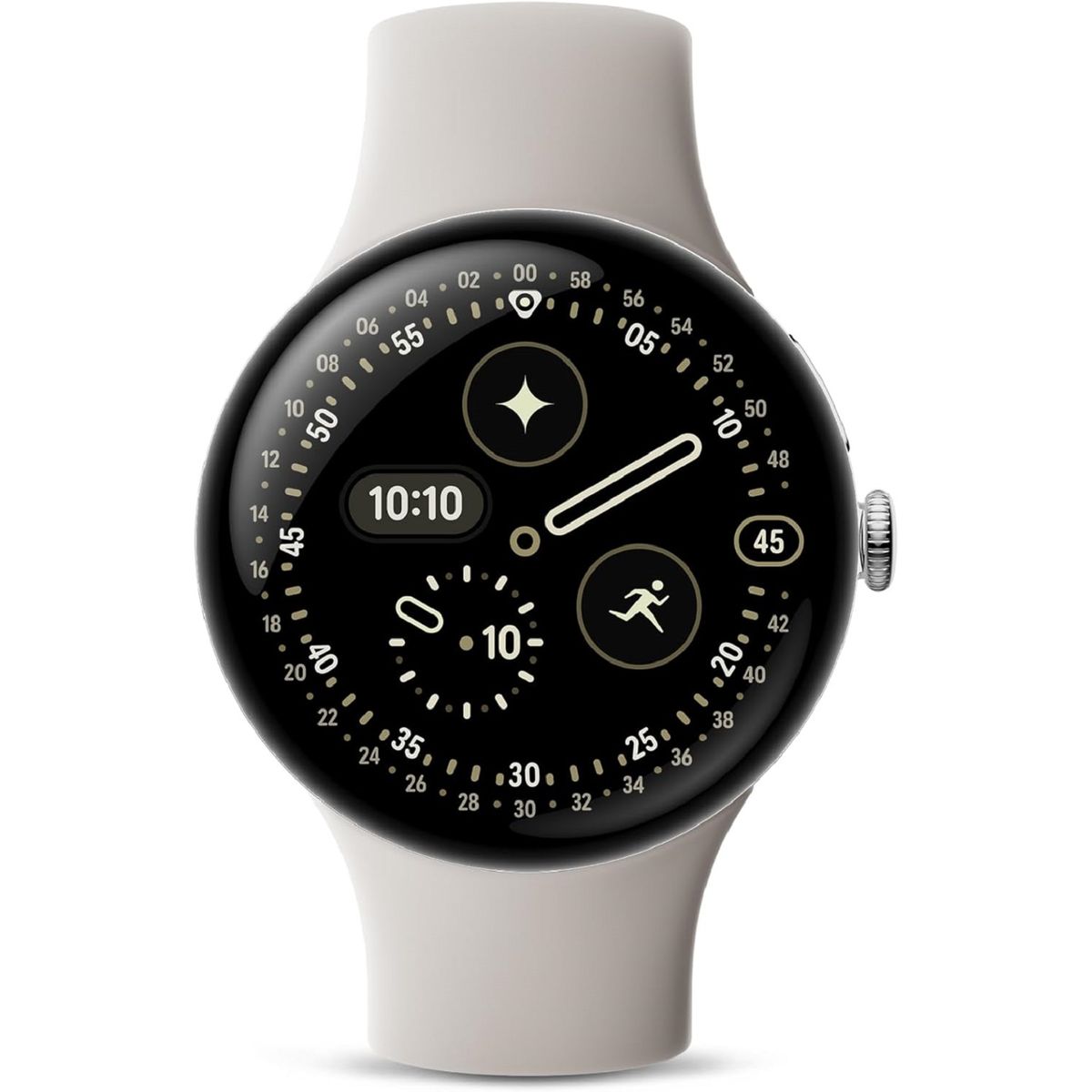 GOOGLE - Google Pixel Reloj 4 45mm - Caja De Plata Pulida Con Porcelana De Band