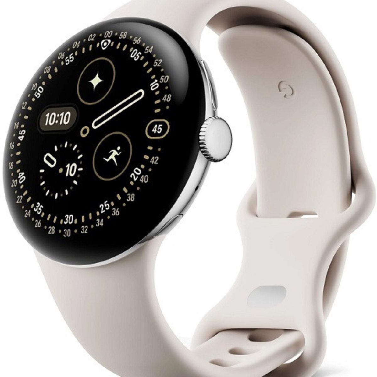 GOOGLE - Google Pixel Reloj 4 45mm - Caja De Plata Pulida Con Porcelana De Band