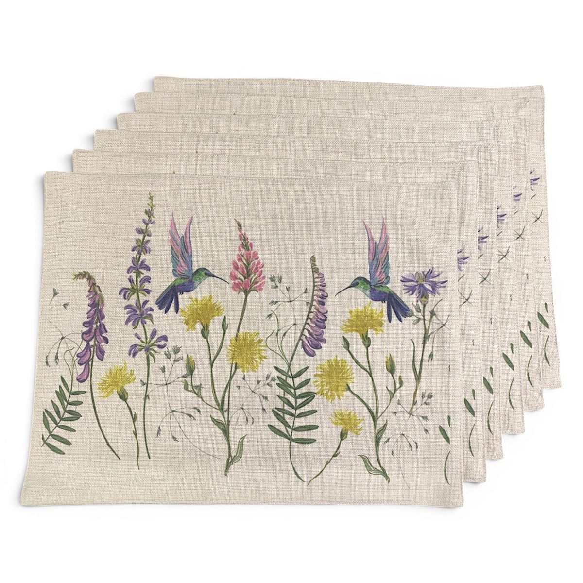 GENERICO - Set 6 Individuales de Lino 35x45 Tela Repelente a Liquido - antimancha m25