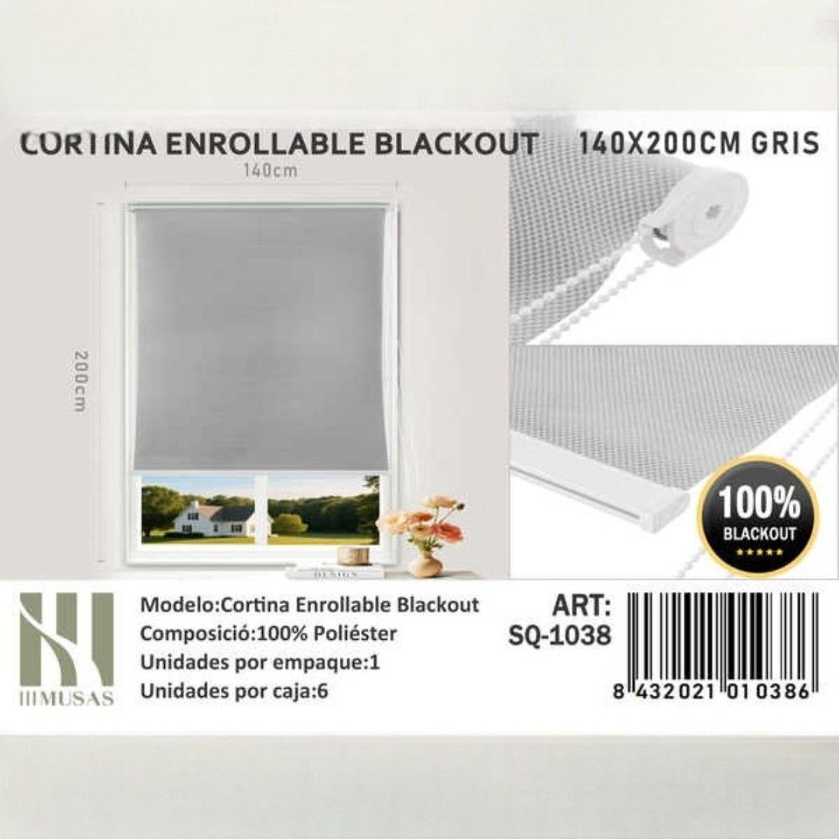 GENERICO - Cortina Roller Blackout140X200Cm