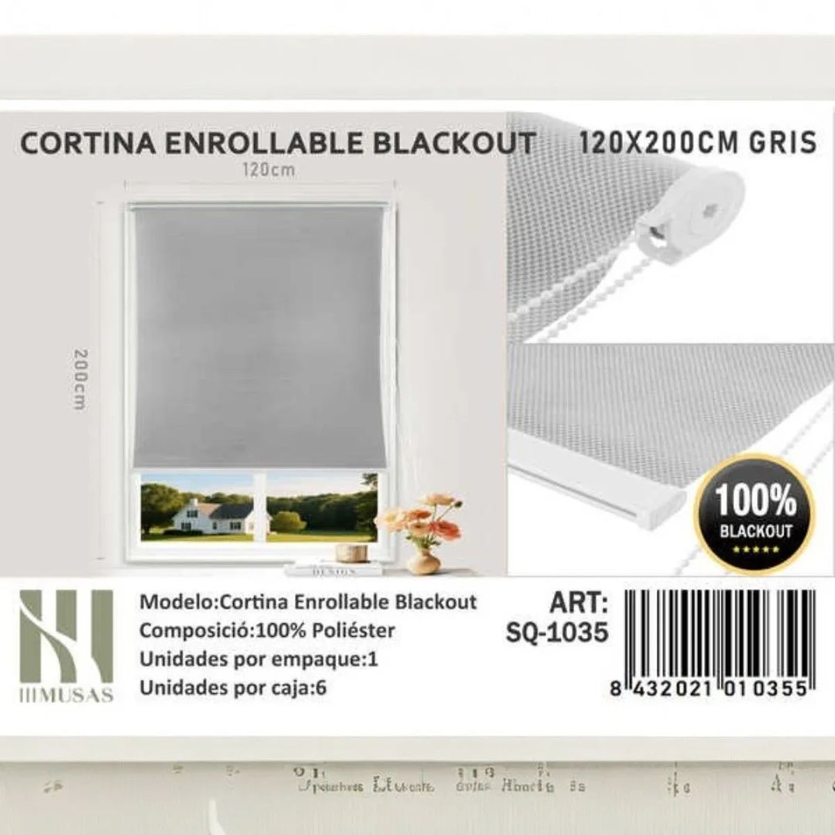 GENERICO - Cortina Roller Blackout120X200Cm