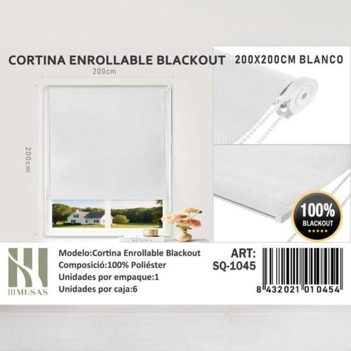 GENERICO - Cortina Roller Blackout 200X200Cm
