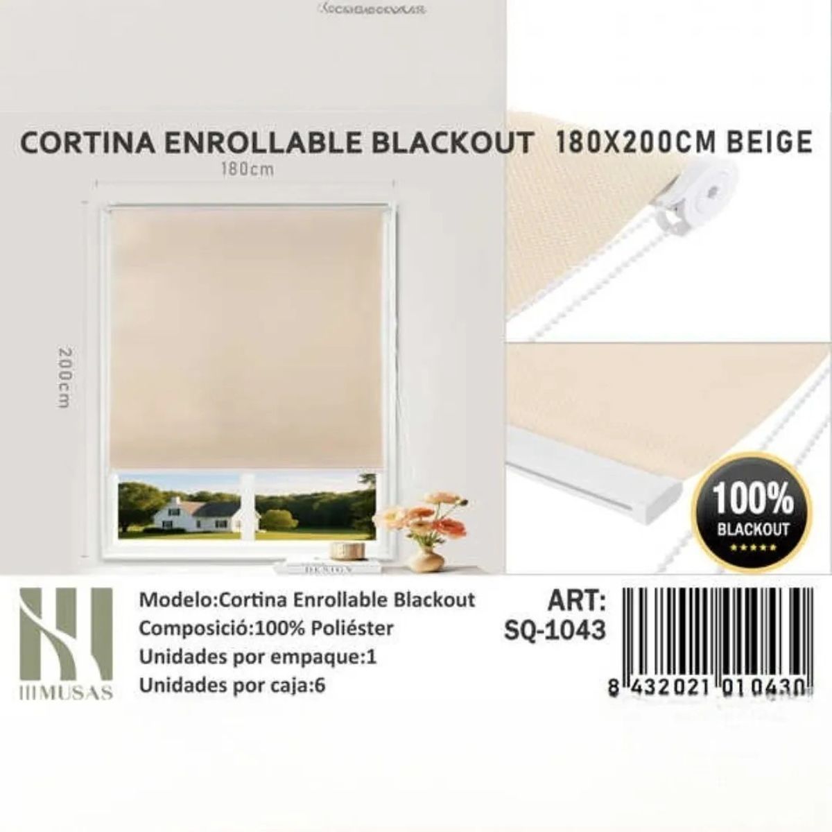 GENERICO - Cortina Roller Blackout180X200Cm
