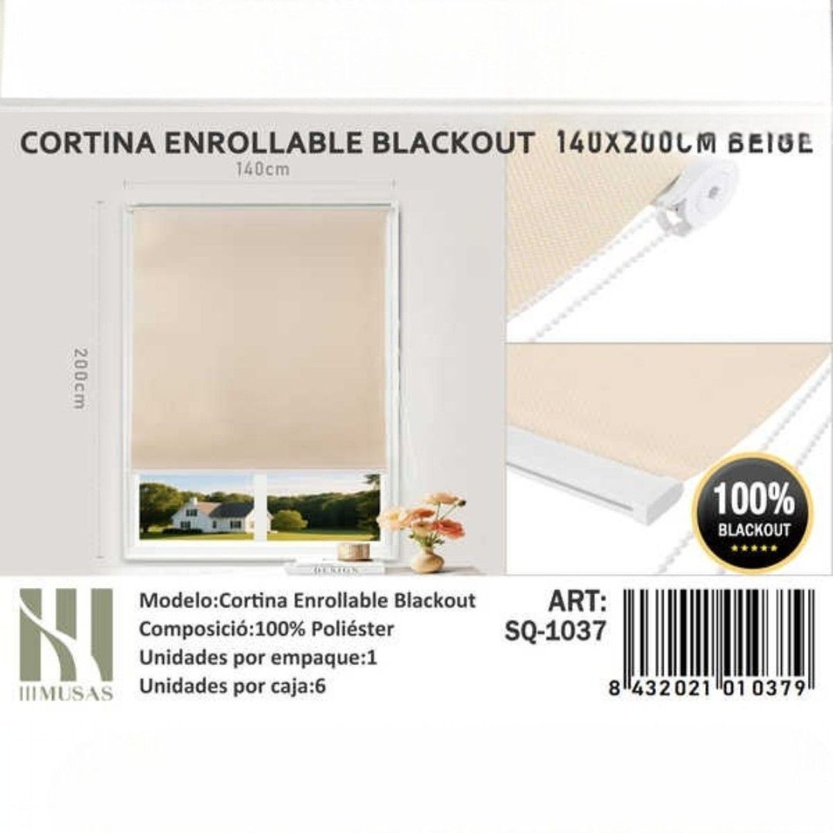 GENERICO - Cortina Roller Blackout140X200Cm