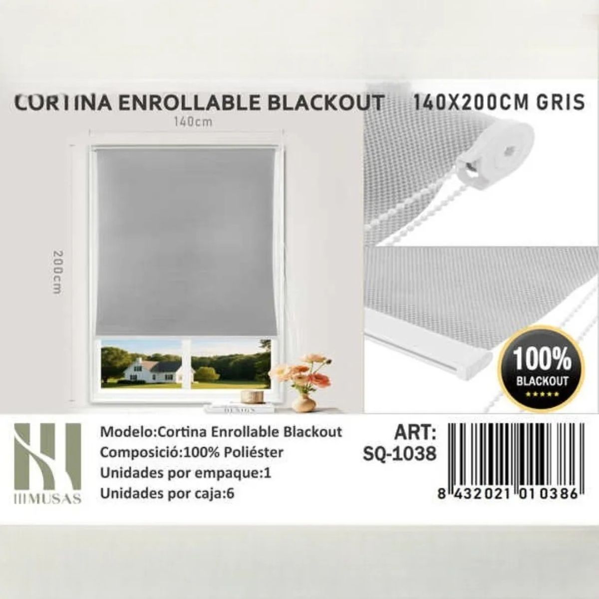 GENERICO - Cortina Roller Blackout140X200Cm
